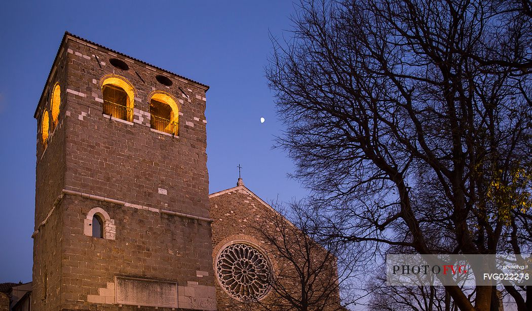 The Saint Giusto cathedral, the most important religious building catholic in Trieste, Italy