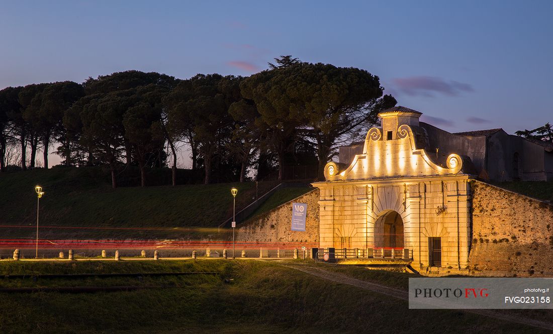 The gate Aquileia (Porta Aquileia) to the fortress town of Palmanova, Italy