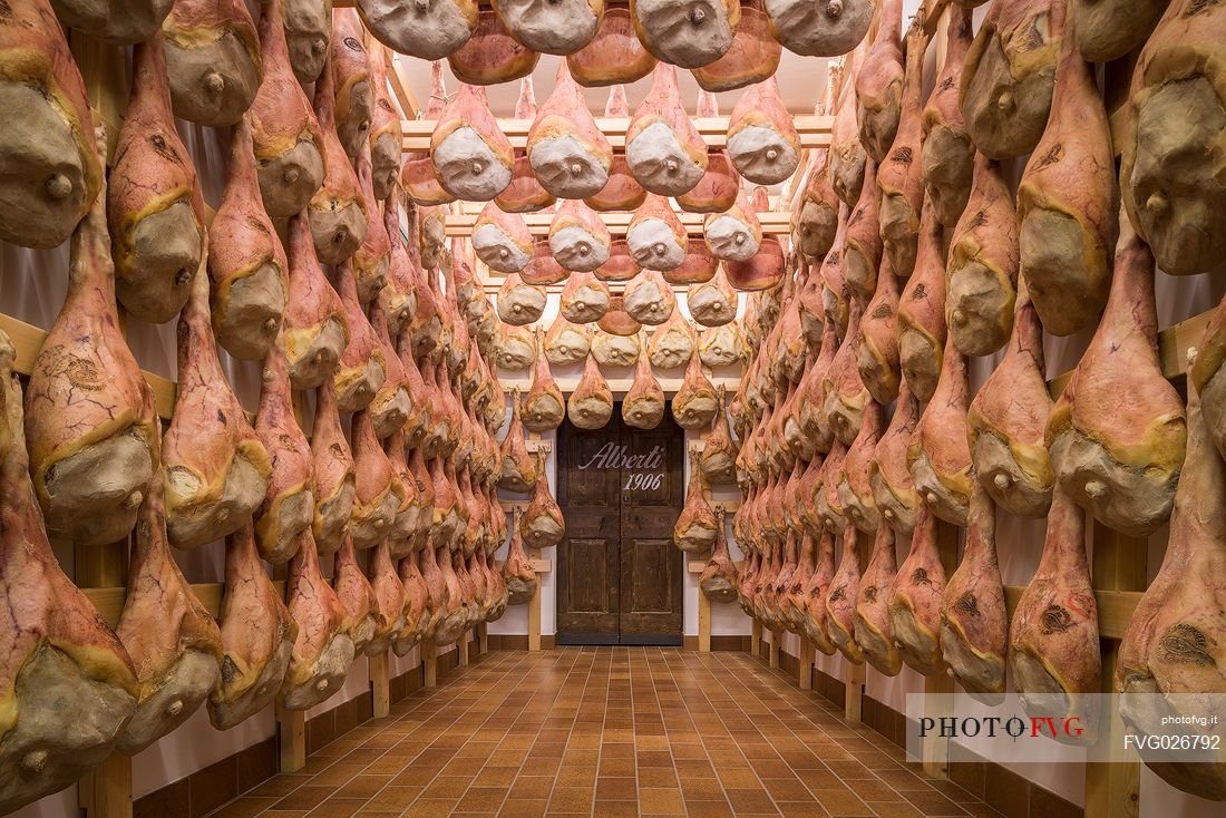 La Casa del Prosciutto the historic ham company of the Alberti family in San Daniele del Friuli, Friuli Venezia Giulia, Italy