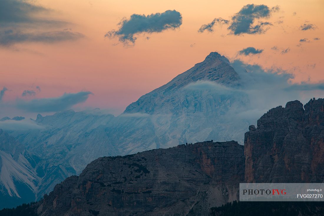 Antelao  mount at sunset, Cortina d'Ampezzo, Dolomites, Italy