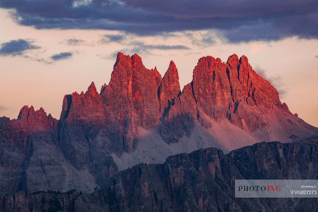 Croda Da Lago Mount at sunset, Cortina d'Ampezzo, Dolomites, Italy