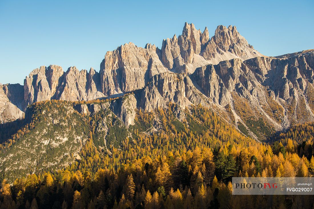The Croda Da Lago mountain during an autumn afternoon, Dolomites, Cortina d'Ampezzo, Italy