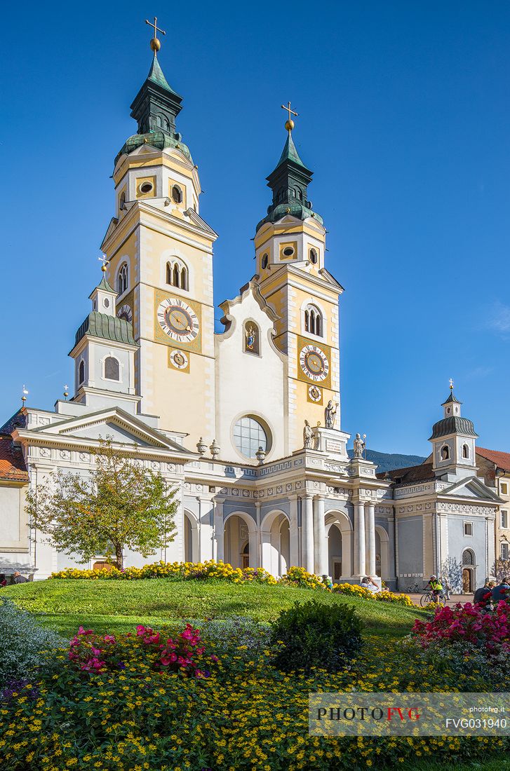 The cathedral of Bressanone in Duomo square, Isarco valley, Trentino Alto Adige, Italy, Europe