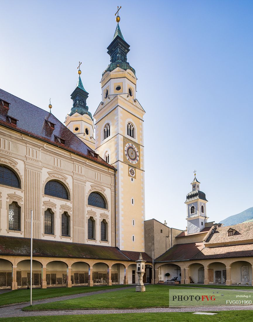 The diocesan museum of Bressanone with the Duomo of Bressanone on background, Isarco valley, Trentino Alto Adige, Italy, Europe