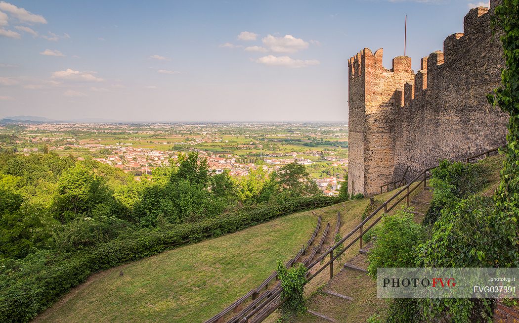 Panoramic view on Marostica from the Upper Castle or Castello Superiore, Marostica, Veneto, Italy