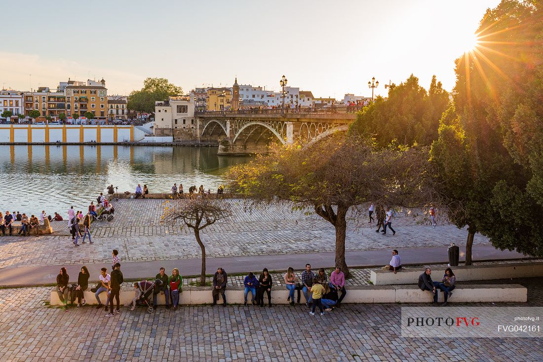 The district of Triana, on the western bank of the Guadalquivir river, is famous for the production of azulejos and ceramics, Seville, Andalusia, Spain, Europe