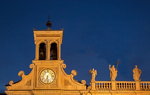 Detail of the Saint Giacomo church in Saint Giacomo Square in the historic center of udine