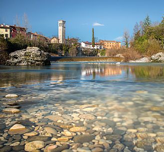 Brossana village and the Natisone river in Cividale del Friuli