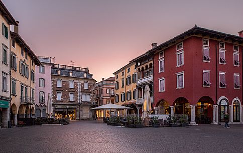 Paolo Diacono square in Cividale Del Friuli at sunset