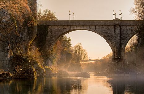 Sunset under the devil's bridge of Cividale del Friuli