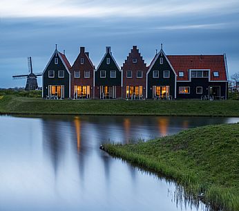 Typical houses of Volendam , a village and fishing port in the south - eastern coast of North Holland