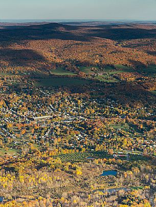 View from above of the Berkshire, Massachusetts, USA