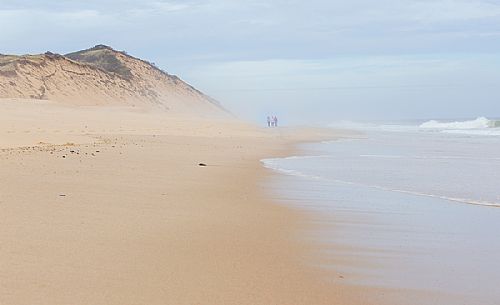 Typical fog along the beach of the Cape Cod national Seashore, Nauset light Beach, New England, USA