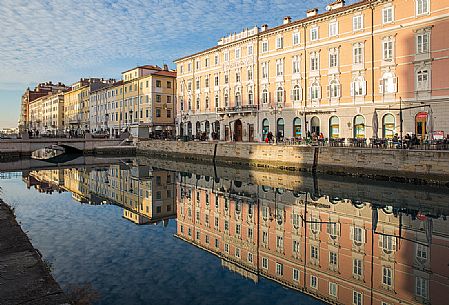 Canal Grande or Ponterosso at sunset, Trieste, Italy Canal Grande or Ponterosso at sunset, Trieste, Italy
