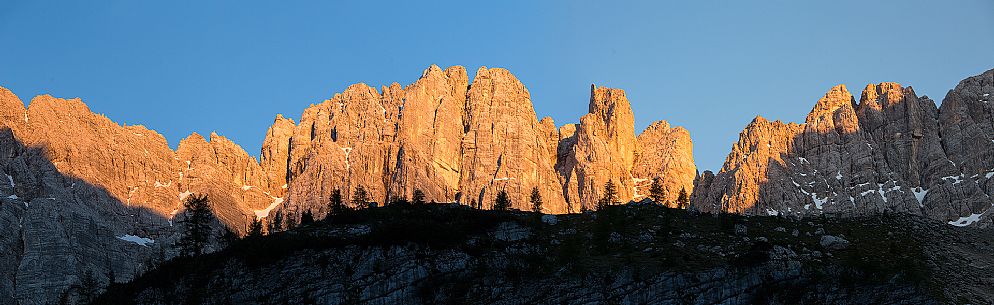 The mountain group of Sorapiss during a sunset, Cortina D'Ampezzo, Dolomites, Italy