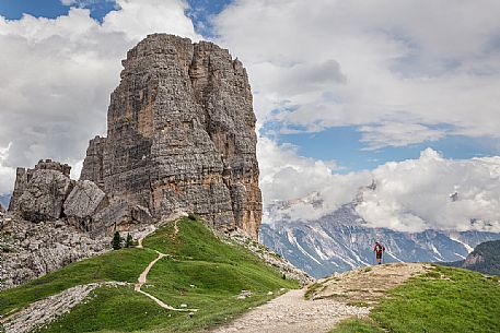 The Torre Grande of the small mountainous complex of Cinque Torri, Dolomites, Cortina d'Ampezzo, Italy