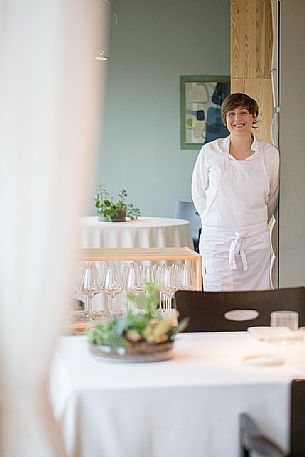 Antonia Klugmann, chef of the starred restaurant  L'Argine di Vencò in Dolegna del Collio, Friuli Venezia Giulia, Italy