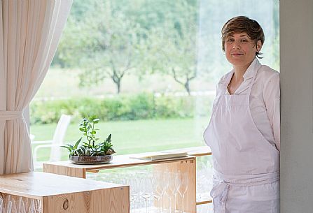 Antonia Klugmann, chef of the starred restaurant L'Argine di Vencò in Dolegna del Collio, Friuli Venezia Giulia, Italy Antonia Klugmann, chef of the starred restaurant L'Argine di Vencò in Dolegna del Collio, Friuli Venezia Giulia, Italy