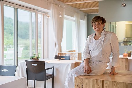 Antonia Klugmann, chef of the starred restaurant L'Argine di Vencò in Dolegna del Collio, Friuli Venezia Giulia, Italy Antonia Klugmann, chef of the starred restaurant L'Argine di Vencò in Dolegna del Collio, Friuli Venezia Giulia, Italy