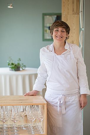 Antonia Klugmann, chef of the starred restaurant L'Argine di Vencò in Dolegna del Collio, Friuli Venezia Giulia, Italy Antonia Klugmann, chef of the starred restaurant L'Argine di Vencò in Dolegna del Collio, Friuli Venezia Giulia, Italy