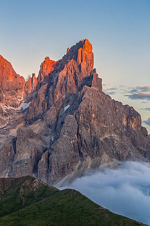 The Cimon della Pala photographed from the top of the path of Cristo Pensante, Dolomites, San Martino di Castrozza, Italy