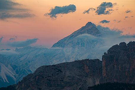 Antelao mount at sunset, Cortina d'Ampezzo, Dolomites, Italy Antelao mount at sunset, Cortina d'Ampezzo, Dolomites, Italy