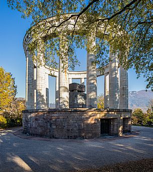 The mausoleum of Cesare Battisti on the top of Doss Trento, Trento, Trentino Alto Adige, Italy