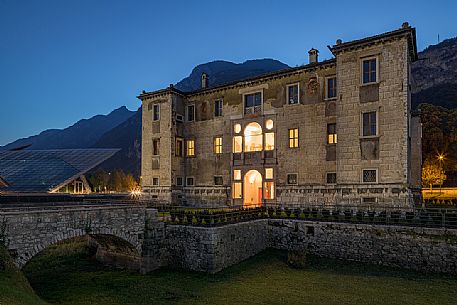 The hystoric Albere Palace by night, Trento, Trentino Alto Adige, Italy