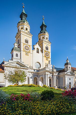 The cathedral of Bressanone in Duomo square, Isarco valley, Trentino Alto Adige, Italy, Europe