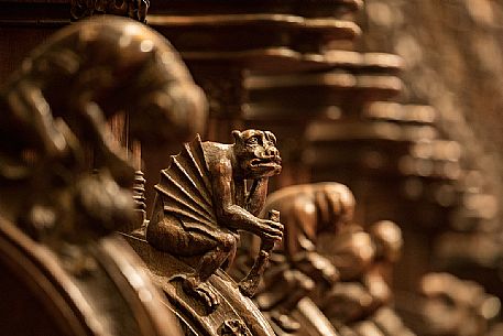 Detail of the Seville Cathedral or Church of Santa Maria della Sede, one of the largest Gothic cathedrals in the western world and a UNESCO World Heritage Site since 1987, Seville, Spain, Europe