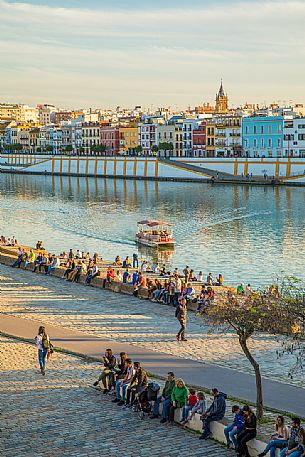 The district of Triana, on the western bank of the Guadalquivir river, is famous for the production of azulejos and ceramics, Seville, Andalusia, Spain, Europe The district of Triana, on the western bank of the Guadalquivir river, is famous for the production of azulejos and ceramics, Seville, Andalusia, Spain, Europe