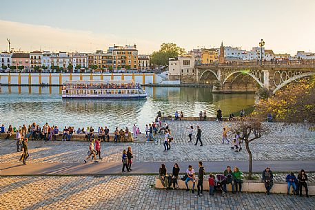 The district of Triana, on the western bank of the Guadalquivir river, is famous for the production of azulejos and ceramics, Seville, Andalusia, Spain, Europe