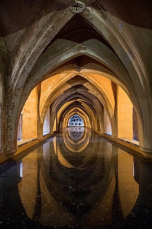 The Baths of Maria Padilla inside the Palace of the Real Alcazar, Barrio Santa Cruz, Seville, Andalusia, Spain, Europe