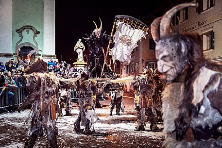 The Krampus festival in Dobbiaco village, Pusteria valley, dolomites, Trentino Alto Adige, Italy The Krampus festival in Dobbiaco village, Pusteria valley, dolomites, Trentino Alto Adige, Italy