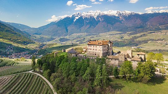 Thun Castle and the panoramic view of Val di Non Valley, Vigo di Ton, Trento, Trentino-Alto Adige, Italy, Europe Thun Castle and the panoramic view of Val di Non Valley, Vigo di Ton, Trento, Trentino-Alto Adige, Italy, Europe
