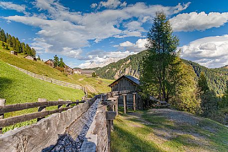 Old mill in the rural village of Longiaru in San Martino in Badia, Badia valley, dolomites, Trenino Alto Adige, Italy, europe Old mill in the rural village of Longiaru in San Martino in Badia, Badia valley, dolomites, Trenino Alto Adige, Italy, europe