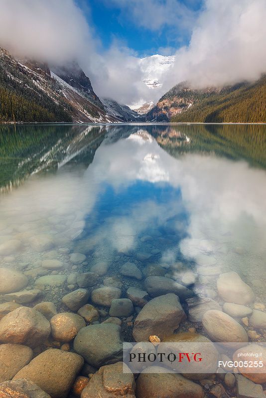 A beautiful view of Lake Louise in the morning 