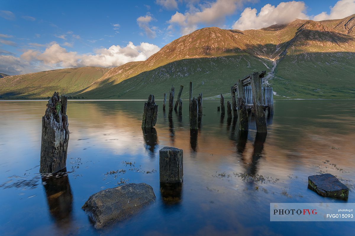 The old harbor at Loch Etive, just before the sunrise  