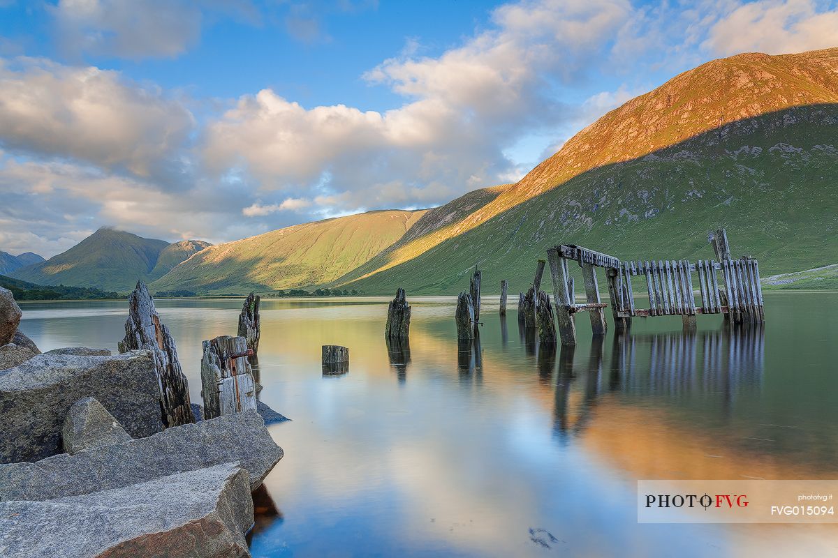 The old harbor at Loch Etive, just before the sunrise  