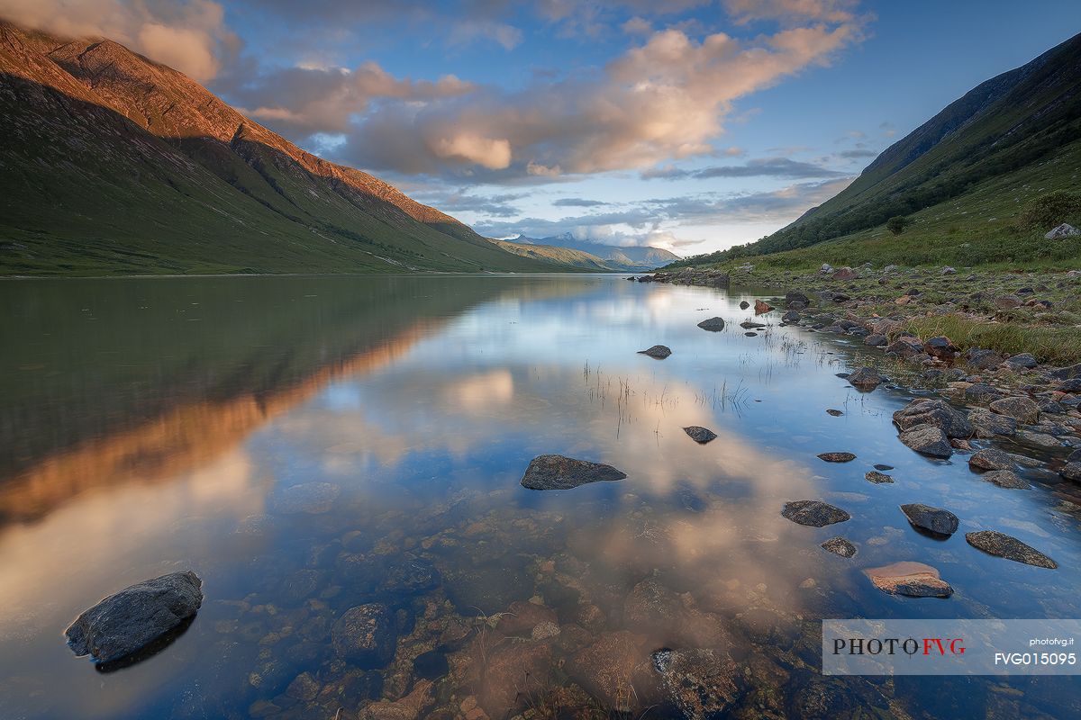 The view from Loch Etive at sunset time