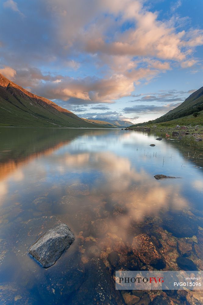 The view from Loch Etive at sunset time