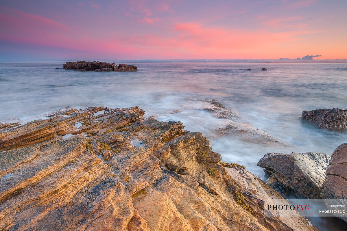 The great rock formation at Hopeman beach