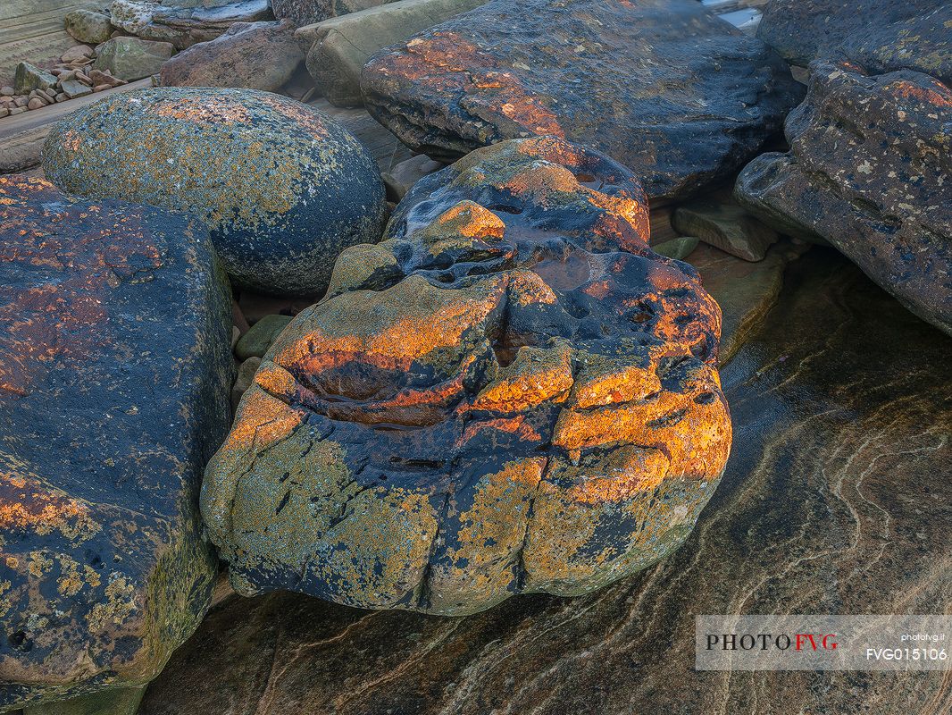 The great rock formation at Hopeman beach