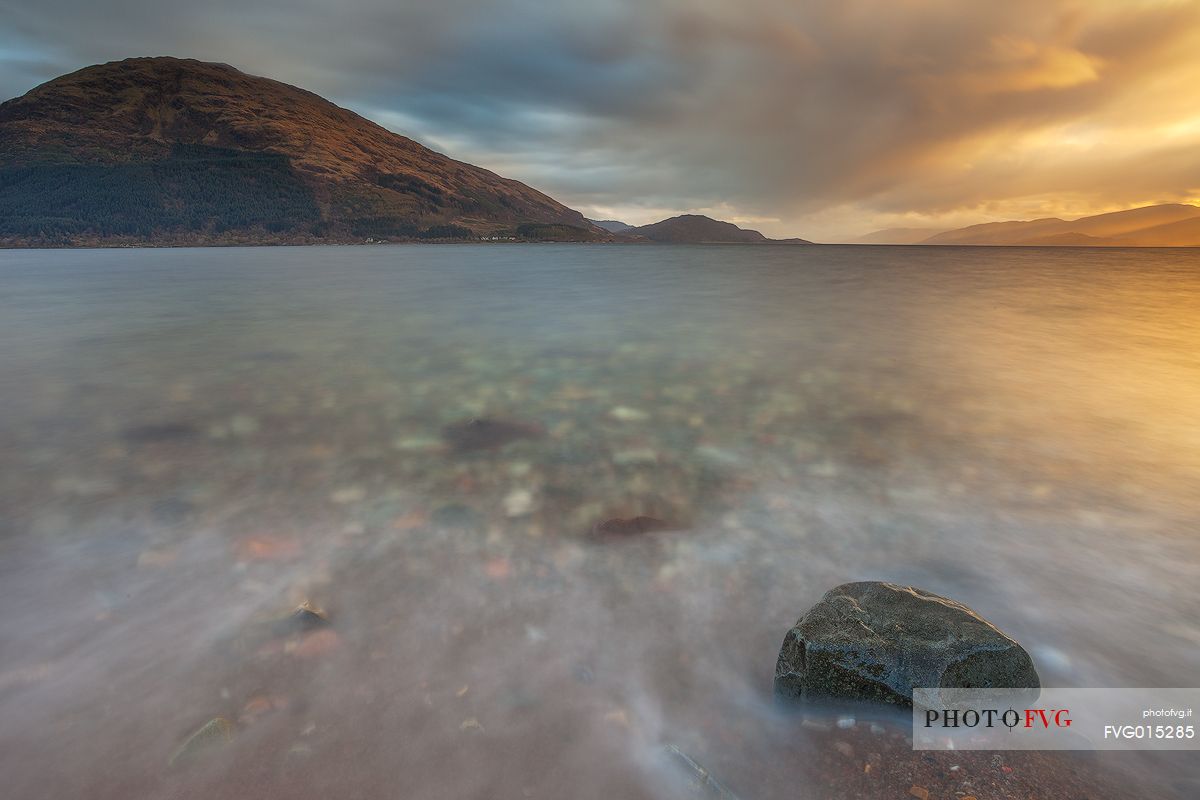 Long time exposure at Loch Leven, during a  day of stormy weather