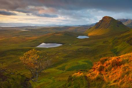 East Coast of Skye at sunrise from the Quiraing on the Trotternish peninsula