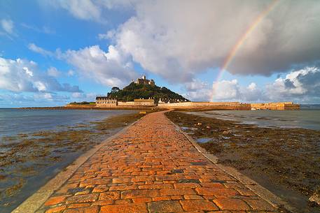 Rainbow above st michael's mount