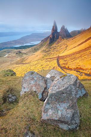 This picture was taken during a beautiful sunrise from Old Man of Storr