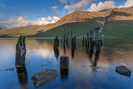 The old harbor at Loch Etive, just before the sunrise  