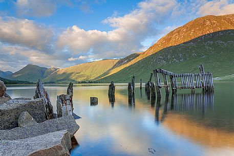 The old harbor at Loch Etive, just before the sunrise  