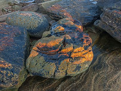 The great rock formation at Hopeman beach